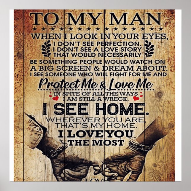 Poster To my husband gift | Special letter to husband (Frente)