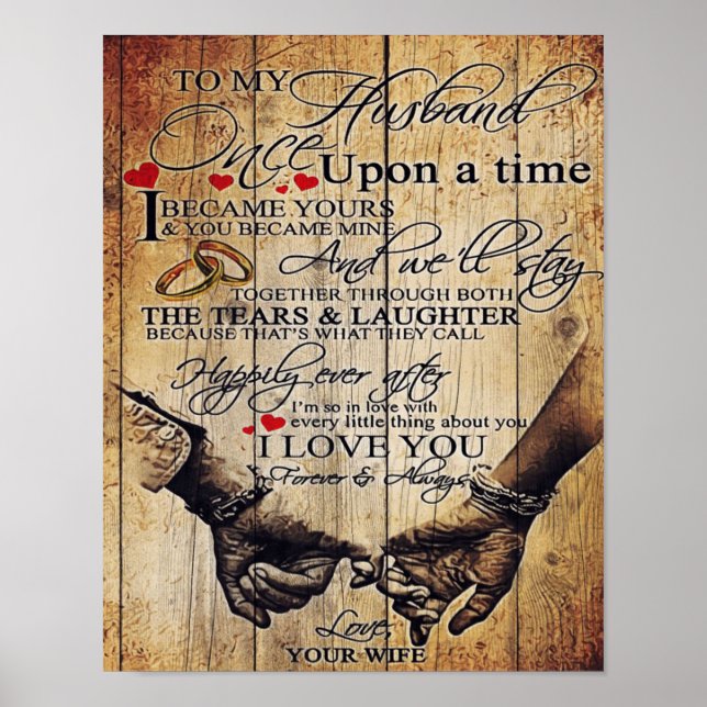 Poster To My Husband Letter | Cute Present | Dad's Gift | (Frente)