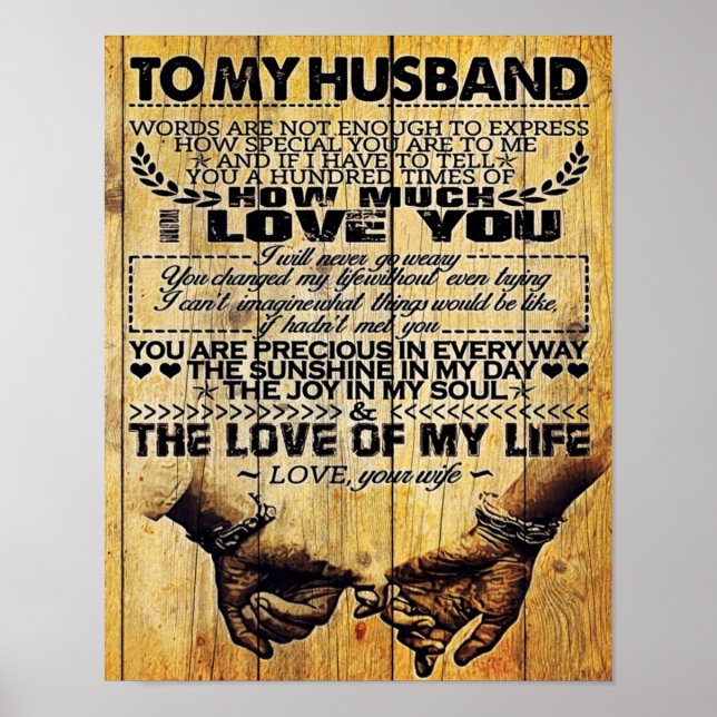 Poster To My Husband | My Husband Gift | Letter For Him | (Frente)