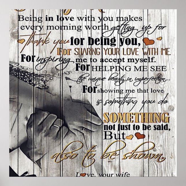 Poster To my Husband |To My Husband Letter | Cute Present (Frente)