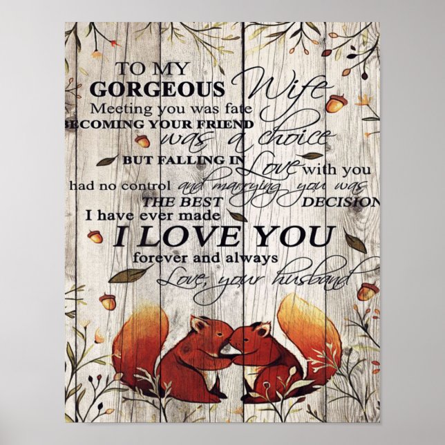 Poster To my Wife Letter | Cute Gift For Your Wife (Frente)