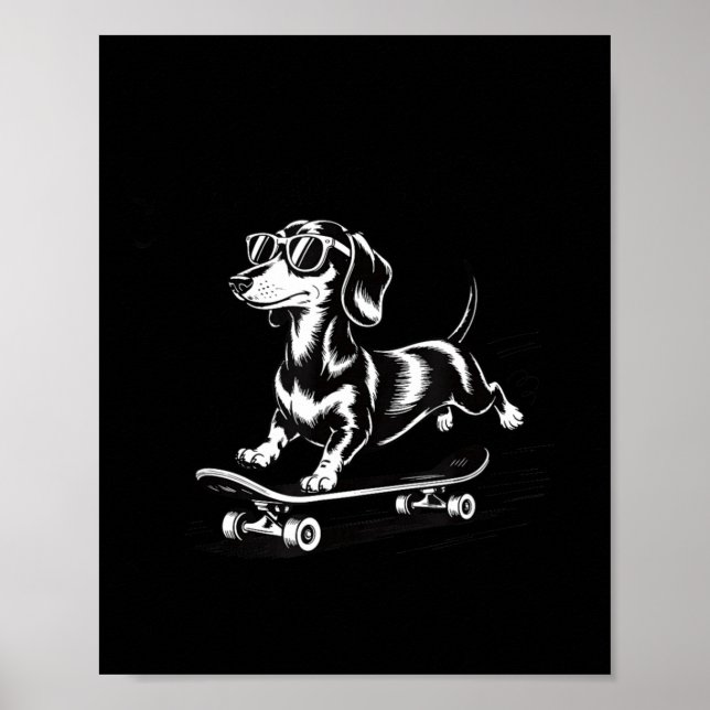 Poster To Off Cause Kerfuffle Dachshund Skater (Frente)