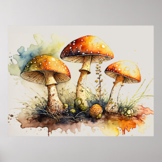 Poster Toadstool Cogumelos, Amanita muscaria