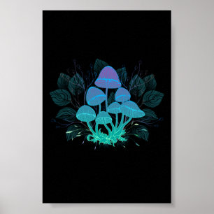 Poster Toadstools em arbustos