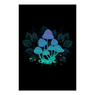 Pôster Toadstools em arbustos