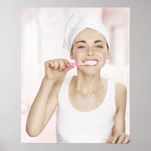 Poster toalha branca, beleza, limpa, fresca, banheiro, (Frente)