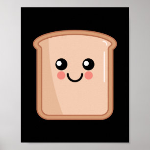 Poster Toast Kawaii Comida Art