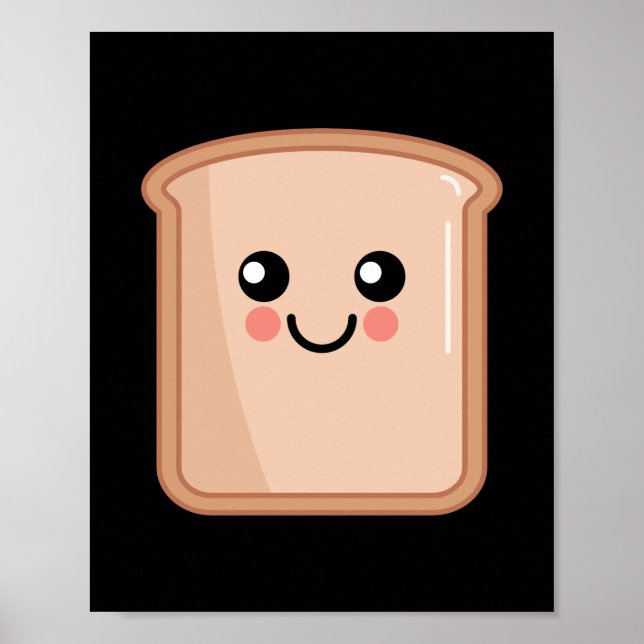 Poster Toast Kawaii Comida Art (Frente)