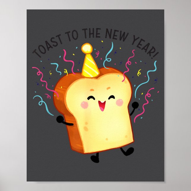 Poster Toast To The New Year Pun  (Frente)