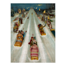 Toboggans Em uma noite de inverno