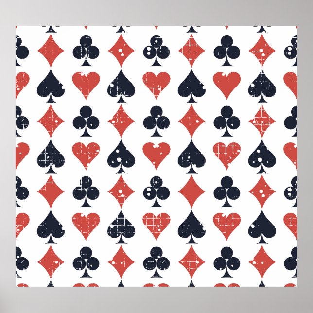 Poster Tocando Cartões: Grunge Abstrato Patterno (Frente)