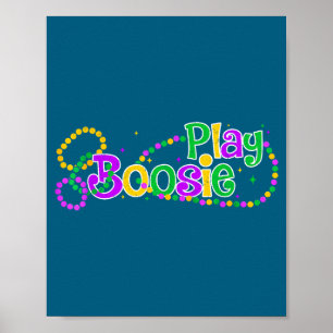 Poster Tocar Boosie Contas Mardi Gras Carnaval Louisiana