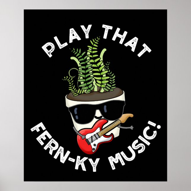 Poster Tocar Que Fácil Música Fern Planta Engraçado Pun D (Frente)