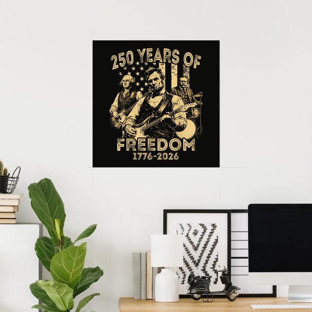 Poster Tocar violão 4 de julho 250º aniversário (Escritório em casa)