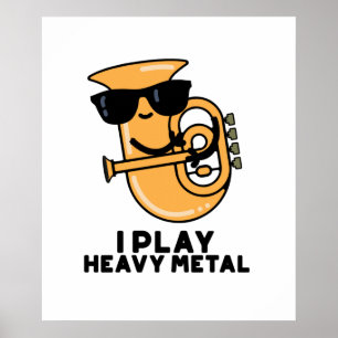 Poster Toco Tuba Engraçado De Metal Pesado