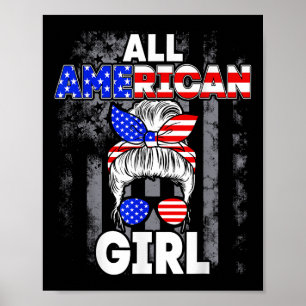 Poster Toda a Menina Americana Bandeira dos EUA 4 de Julh