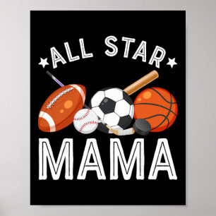 Poster Toda Estrela Mamãe Do Menino Do Aniversário Sketll
