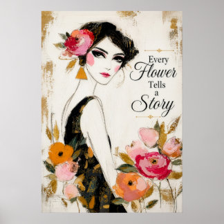 Poster Toda Flor Conta Uma História Inspiração Floral