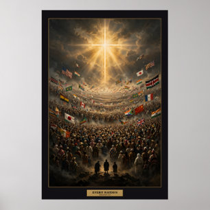 Poster Toda Nação — O Cartaz da Multidão Emoldurado