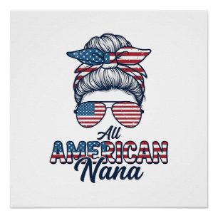 Pôster Toda Nana Patriótica Americana Design de Coqueiro