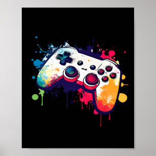 Poster Todas as Coisas Controle de Videogame Gamer Menino