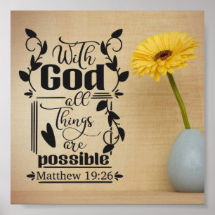Poster Todas As Coisas São Possíveis Matthew 19:26