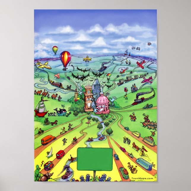 Poster Todas as estradas levam a Austin Texas (Frente)