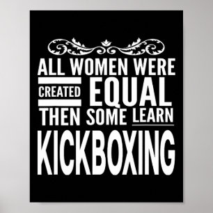 Poster Todas as Mulheres Aprendem Kickboxing Artes Marcia