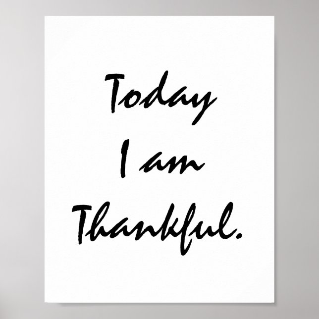 Poster Today I am Thankful. (Frente)