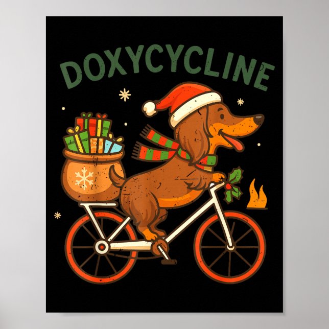 Poster Toddler Doxycycline Long Hair Dachshund Christmas  (Frente)