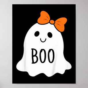 Poster Toddler Halloween Boo Ghost Com Um Arco De Garotas