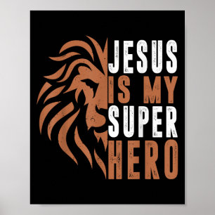 Poster Toddler Jesus É Meu Super Herói Cristão Deus Filho