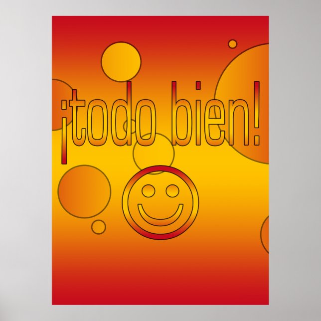 Poster Todo Bien! Espanha Sinalizador Cores Pop (Frente)