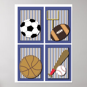 Pôster Todo o futebol do futebol da arte da parede dos