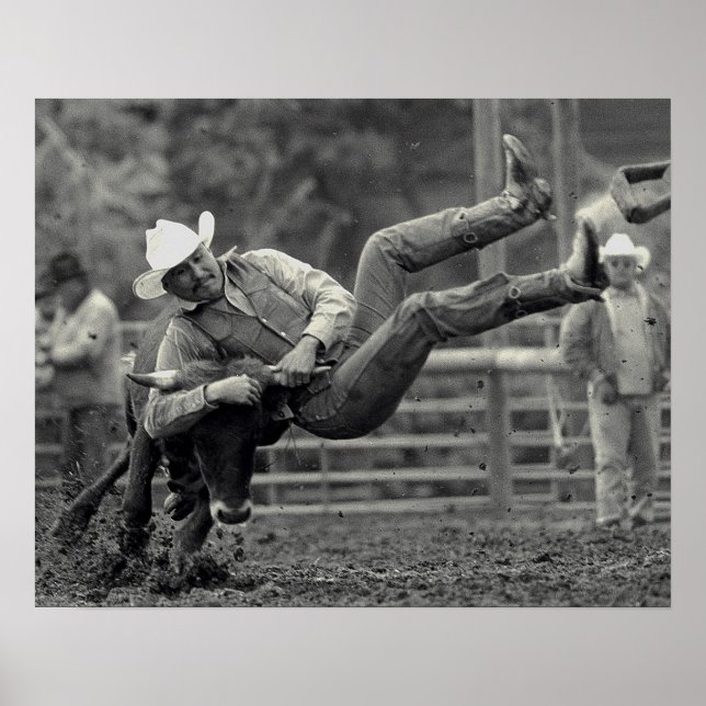 Poster Todo o Rodeio Indiano em Tygh Valley, Oregon. Clin (Frente)