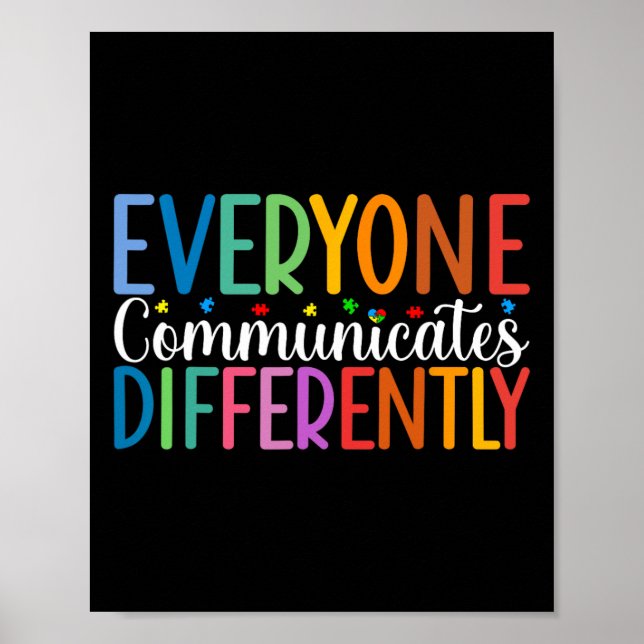 Poster Todos Comunicam Diferentemente A Consciência Autis (Frente)