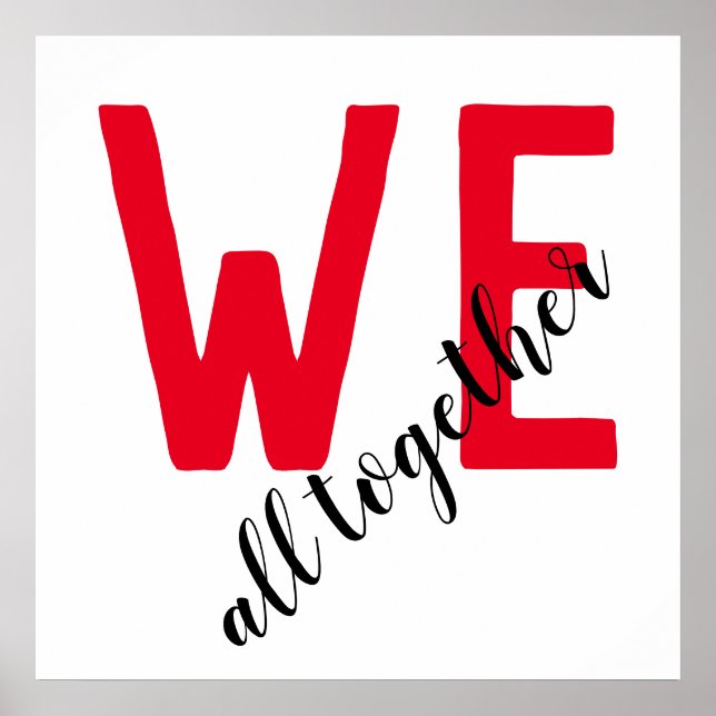 Poster Todos Juntos, Trabalho em equipe Inspiração Motiva (Frente)