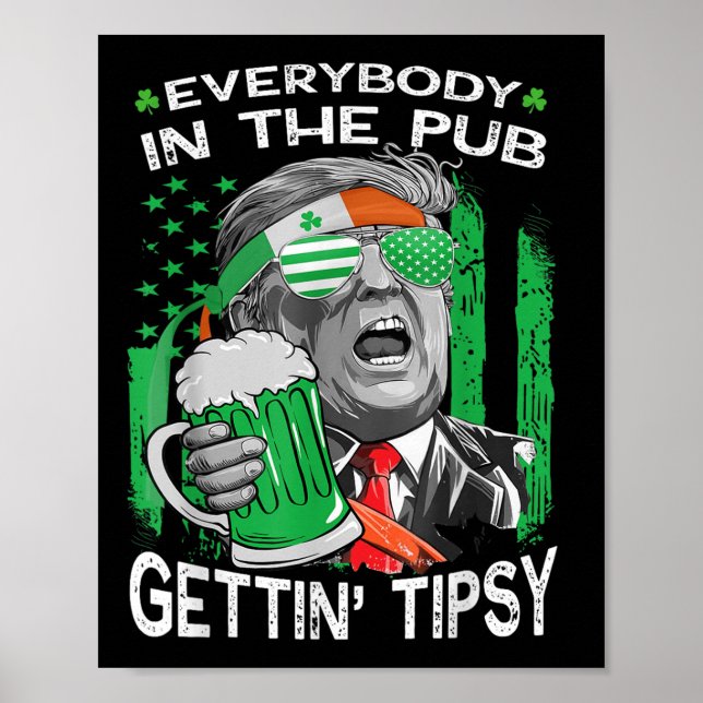 Poster Todos Na Pub Pegando Ruas Engraçadas Tipsy (Frente)