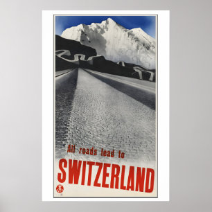 Poster Todos os Caminhos Levam à Zwíça Vintage Cartaz de 