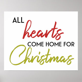 Poster Todos Os Corações Chegam Em Casa No Natal // Citaç