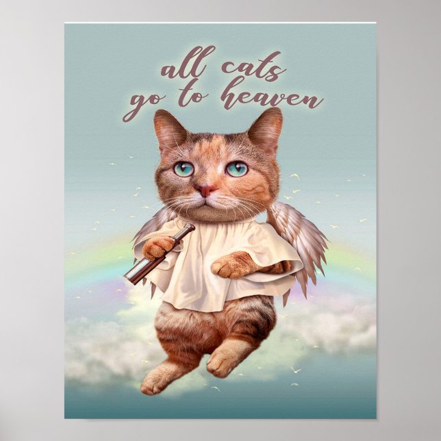 Poster TODOS OS GATOS VÃO PARA CÉU| Presente para o amant (Frente)