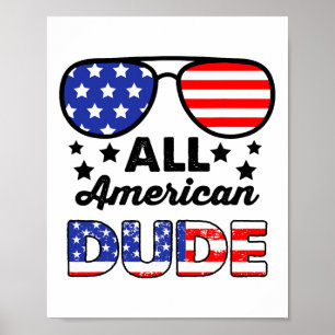 Poster Todos Os Homens Americanos 4 De Julho Patrióticos