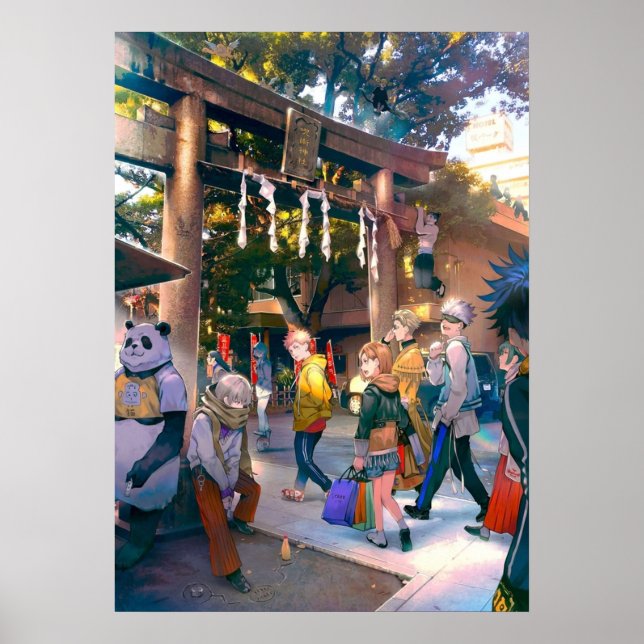 Poster Todos os times Jujutsu Kaisen (Frente)