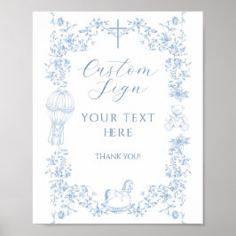 Poster Todos os Toile Boy Blue Baptism Personalizado Eleg