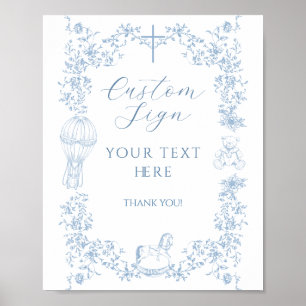 Poster Todos os Toile Boy Blue Baptism Personalizado Eleg