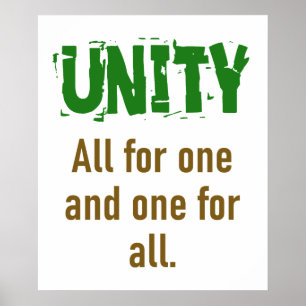 Poster Todos Por Um E Um Para Todos - Citação Unitária