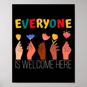 Poster Todos São Bem-Vidos Aqui O Apoio À Diversidade E