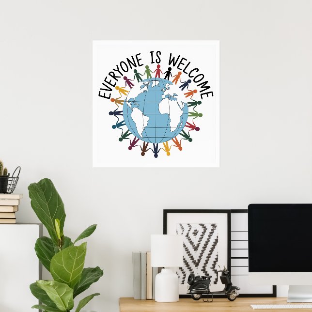 Poster Todos são bem-vindos (Escritório em casa)