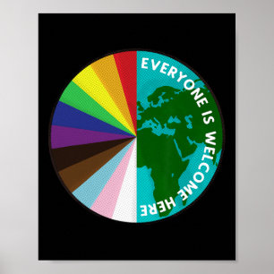 Poster Todos São Bem-Vindos Aqui Lgbtq Ally Human Rights 