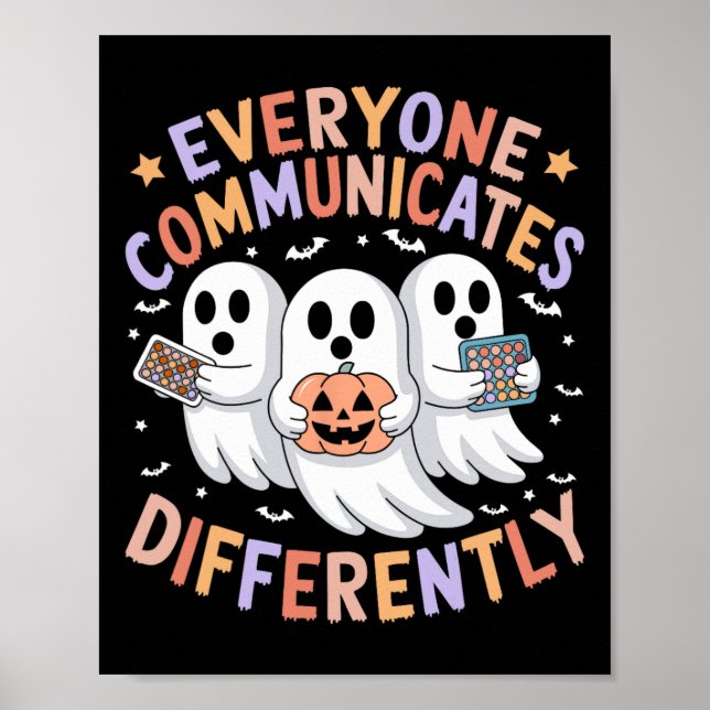 Poster Todos se Comunicam de Maneira Diferente Halloween  (Frente)